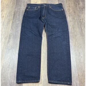 Levis 505 Blue Jeans Mens 38x30 Dark Wash Straight Leg Denim Classic Fit